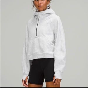Lululemon Scuba Oversized Half Zip Hoodie in Heathered Core Ultra Light Grey